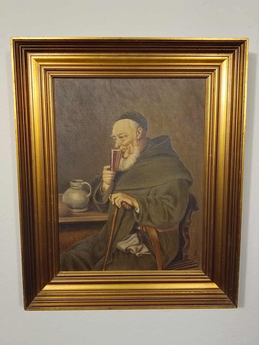 Stary obraz na płótnie sygnowany