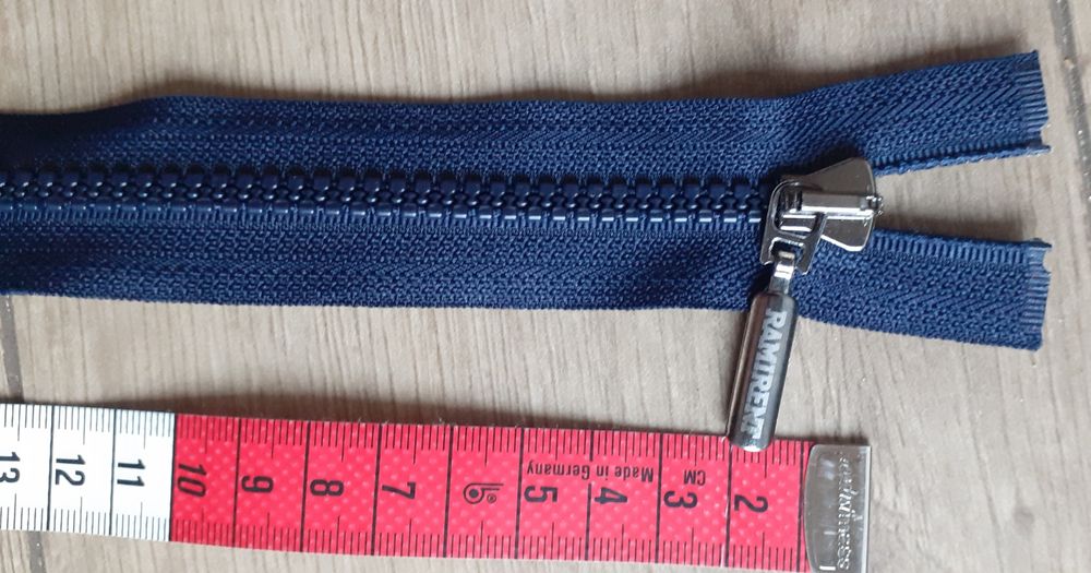 Zamek kostkowy, granatowy, 85 cm do kurtki lub płaszcza, nowy