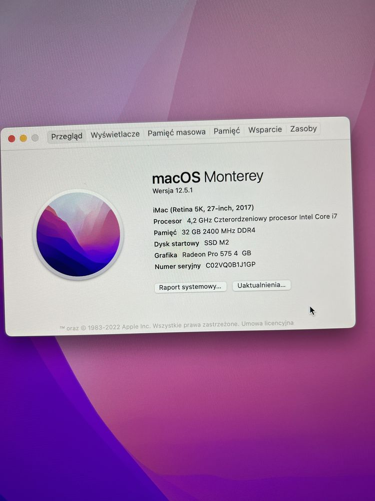 Apple iMac 27, i7 3.6GHz, Retina 5K