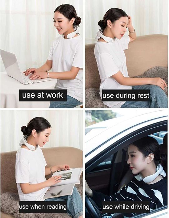 Masażer na szyję, 6 trybów pulsacji, elektryczny masażer do relaksacji