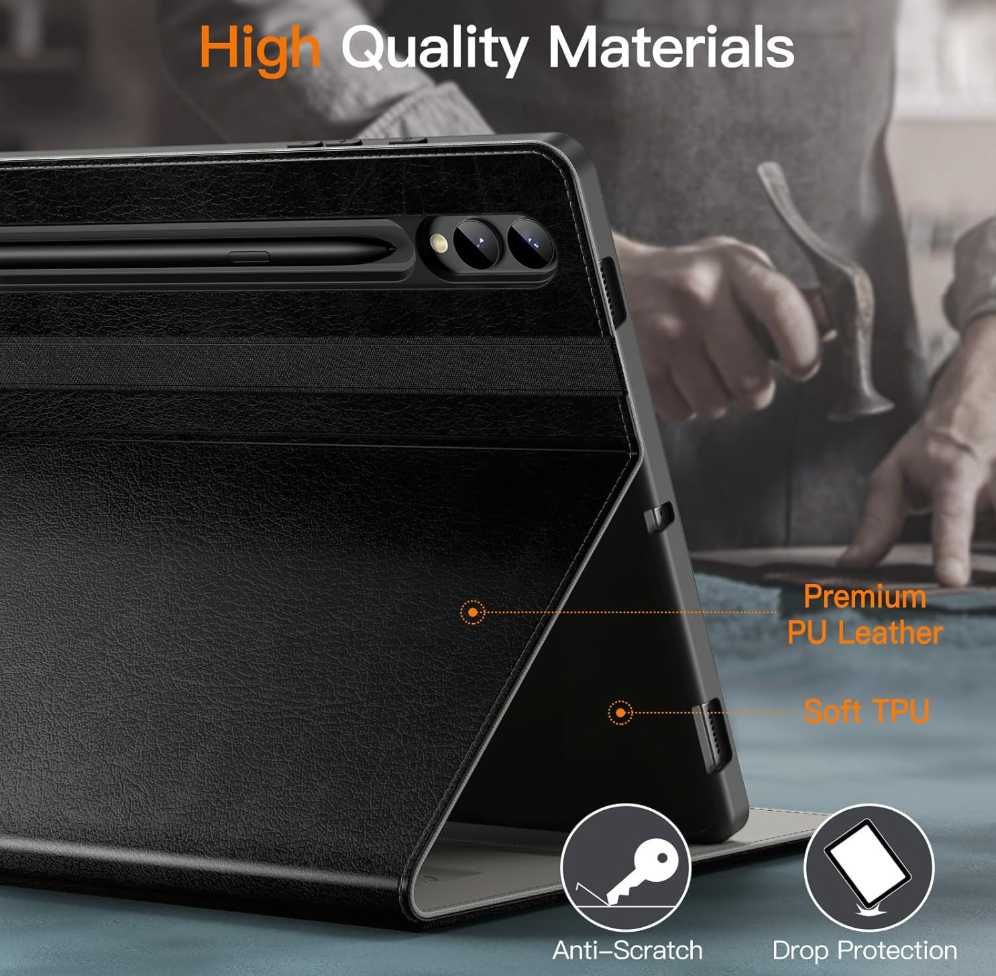 JETech Etui Samsung Galaxy Tab S10 Plus/Tab S9 Plus Czarne