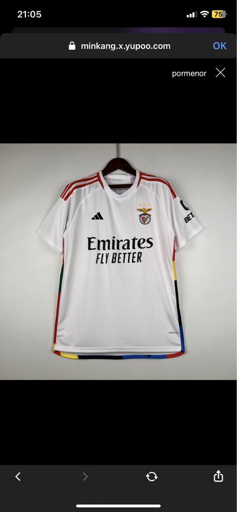 Camisolas Benfica Novas