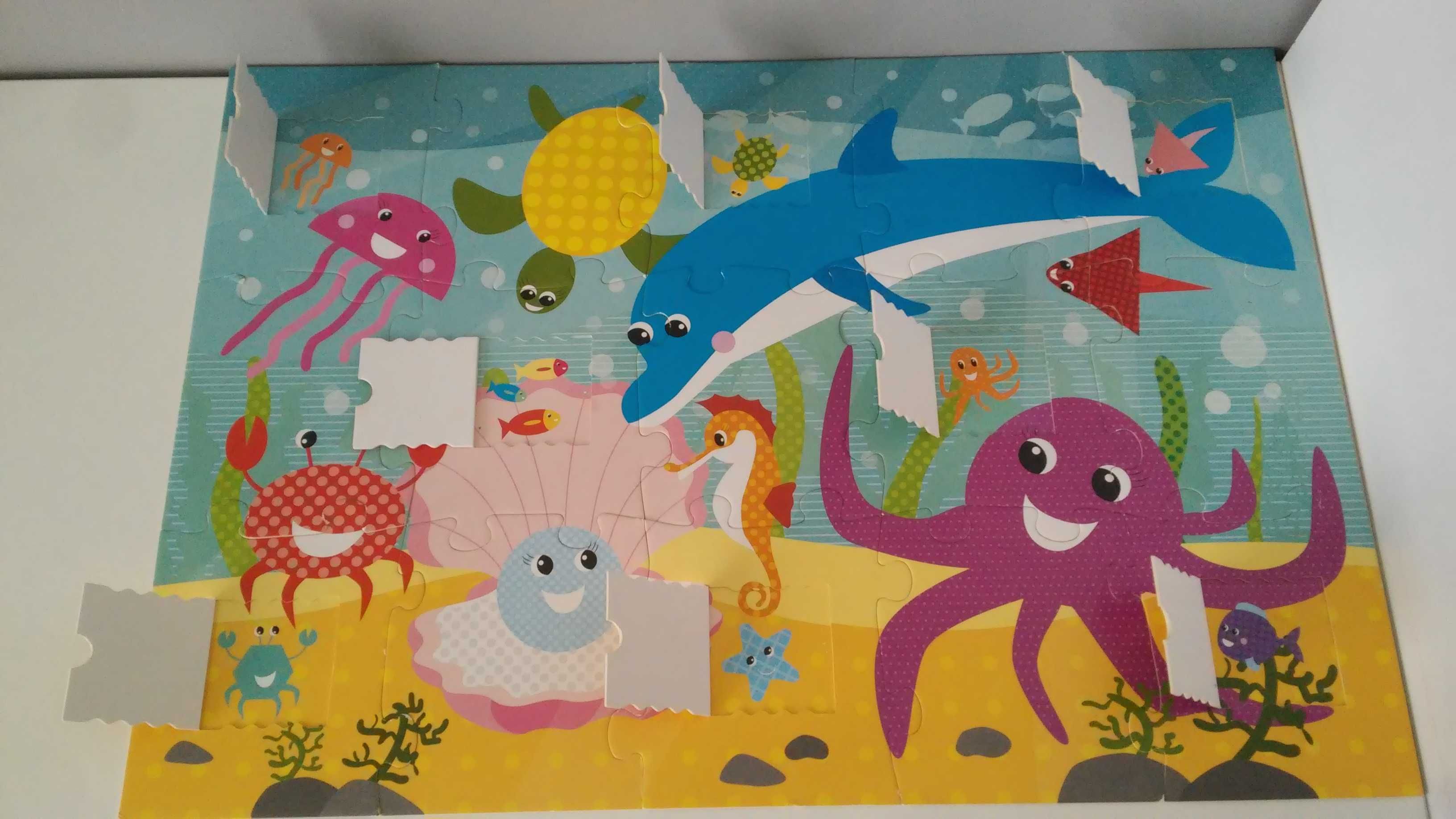 Surprise puzzle z okienkami 15 elementów RYBY OCEAN WODA duże PUZZLE