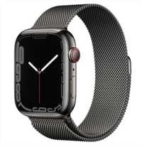 Apple Watch Series 7 GPS + Celular 45 - Aço inoxidável Grafite - Loop milanesa Cinzento + Braceletes originais