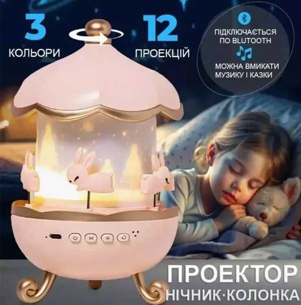 Дитячий електромобіль Електрокарт міні принтер набір Єдиноріг нічник
