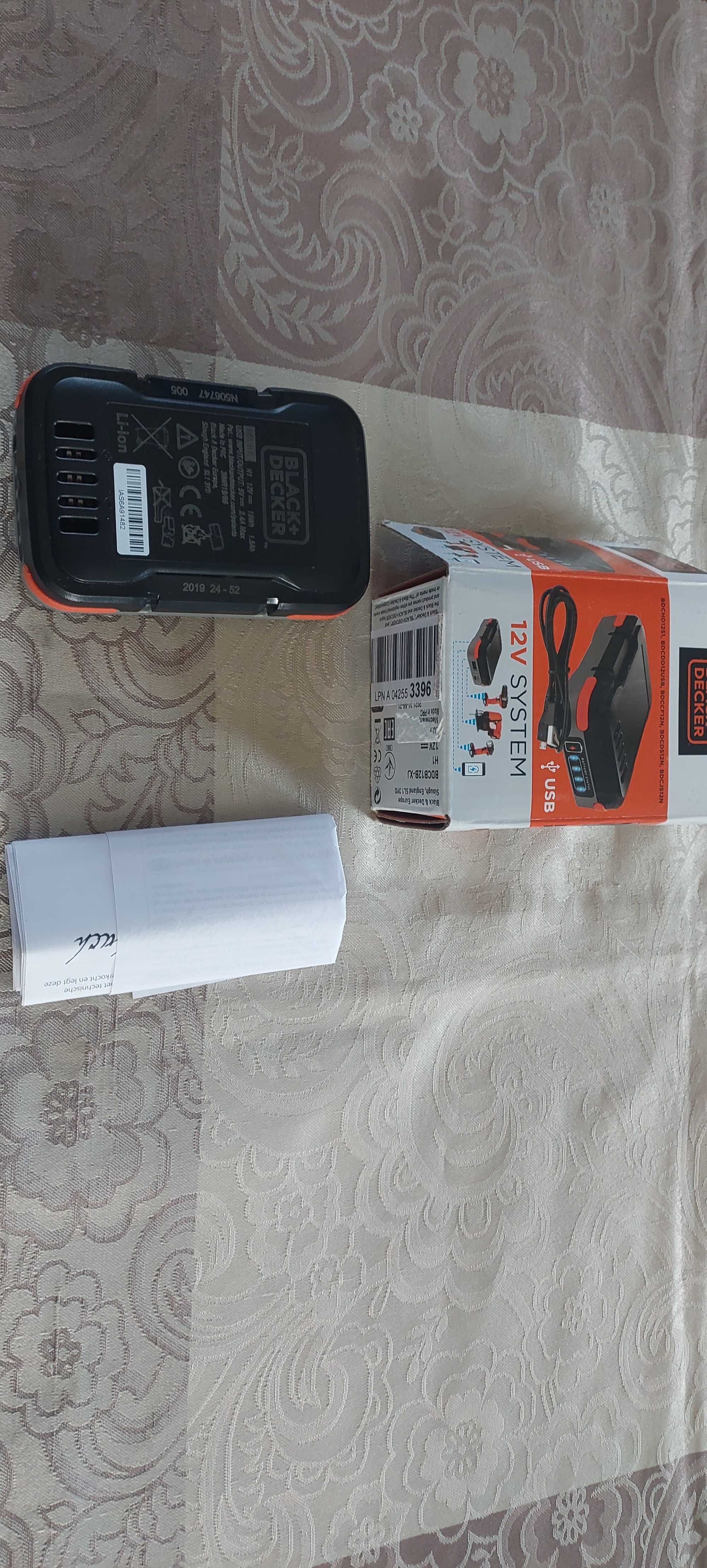 BLACK DECKER akumulator powerbank USB 12V 1,5AH