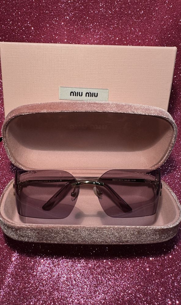 Oculos de Sol Miu Miu MU 54YS dourado Roxo Claro