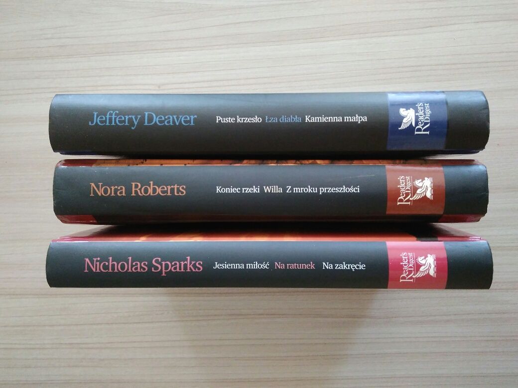 Książki Readers Digesta: Sparks, Roberts, Deaver.