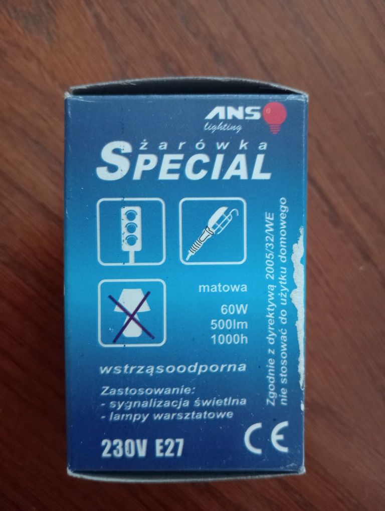 Żarówka 60W wstrząsoodporna specjalnego przeznaczenia