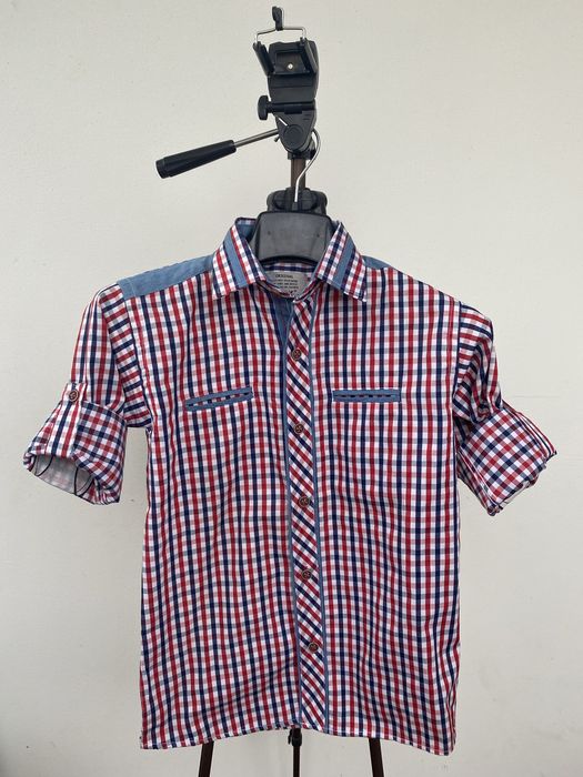 Koszula dla chłopca nowa 116 wzrost w kratkę czerwoną długi rękaw