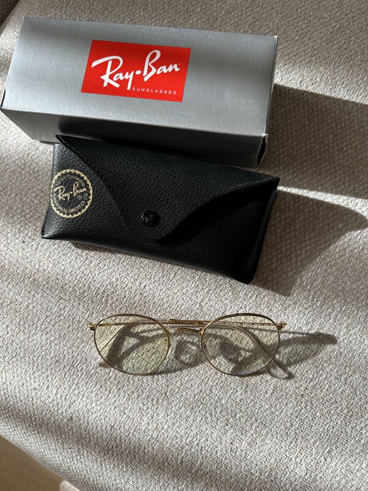 очки ray ban rb 3447 round metal grey blue light filter