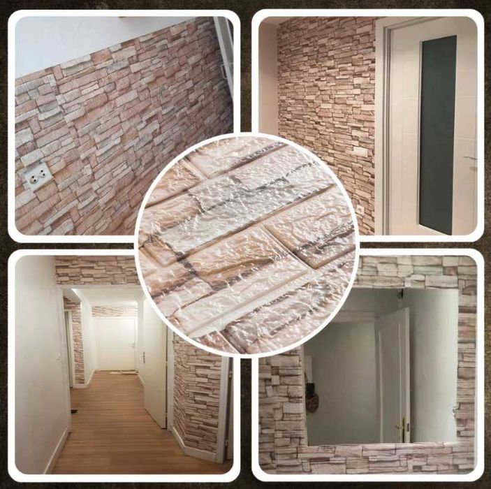 Nowoczesne PANELE ŚCIENNE Samoprzylepne Kamień Cegła Grube (OKAZJA)