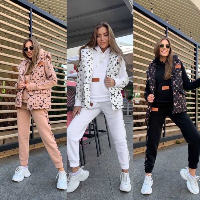 В наличии! Стильный костюм тройка с жилеткой “L V”  + Подарок