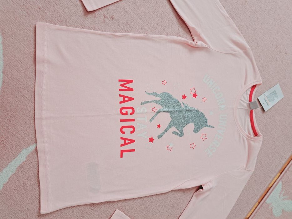 Nowa bluzka t-shirt z długim rękawem jednorożec r. 158/164
