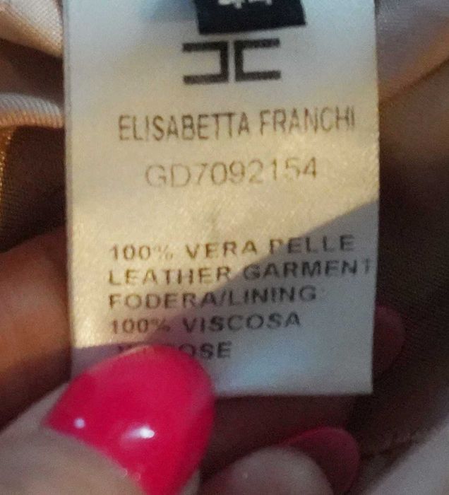 kurtka ze skóry naturalnej włoska Elisabetta Franchi