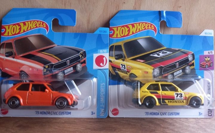 Conjunto 2 - 73 honda civic custom hot wheels
