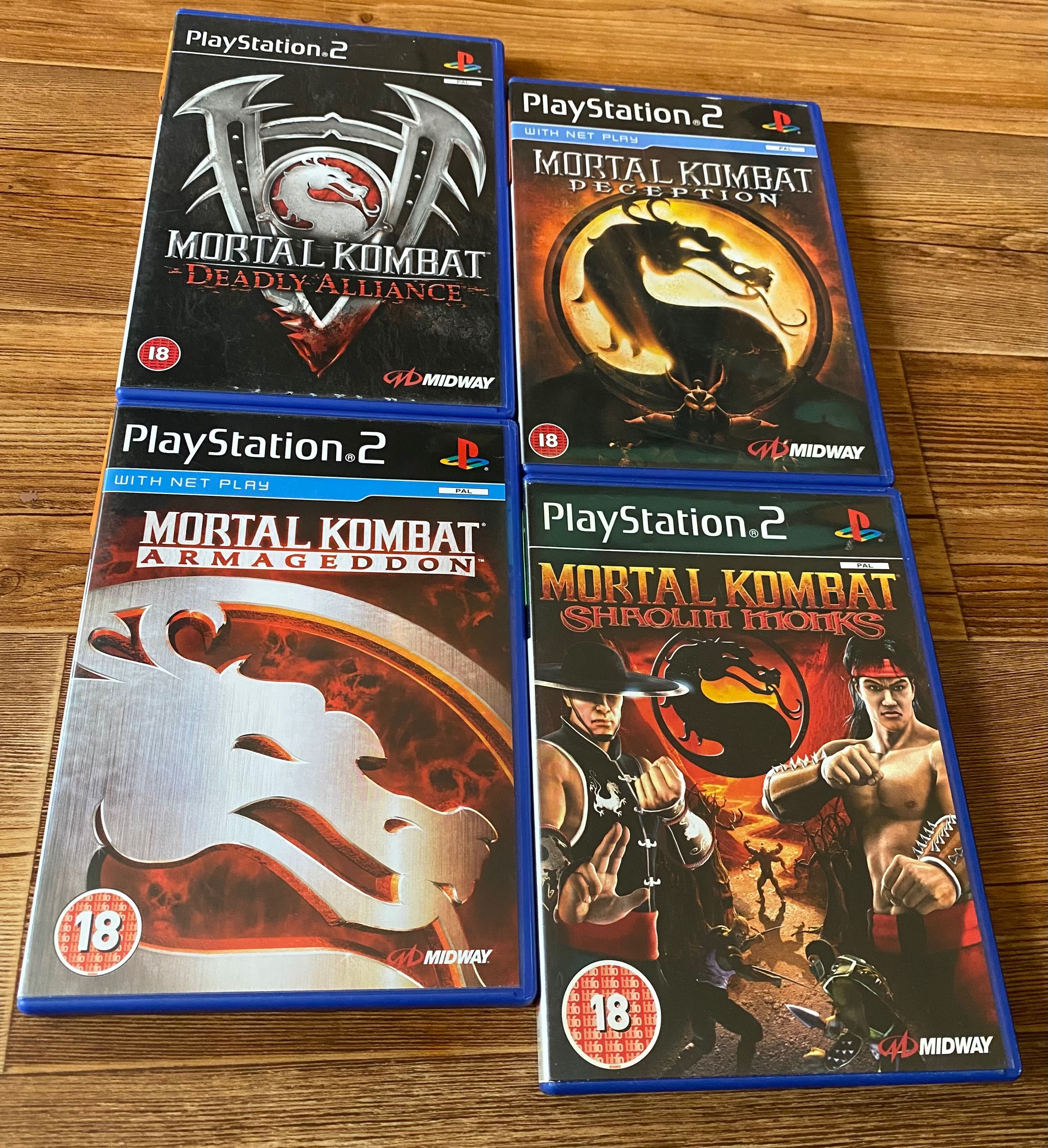Sony PS2: Mortal Kombat, Godzilla, Punisher, X-Men, Evil Dead, Manhunt