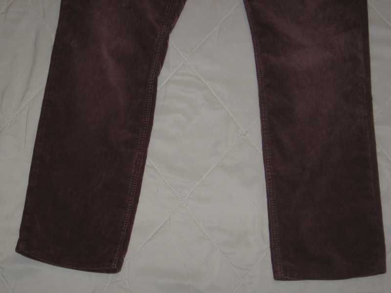 Spodnie sztruksowe sztruks bordowe skinny Silver W31L31 pas 82-88cm