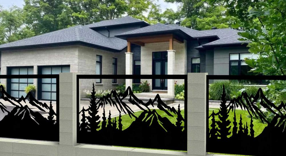 Nowoczesne ogrodzenia panel metalowy ażurowy pustak ogrodzeniowyJoniec