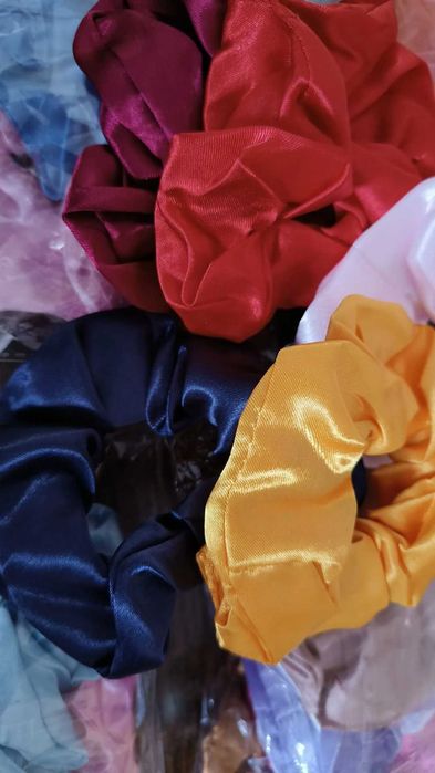 Bandas elásticas de cetim para prender cabelo - pacote de 5