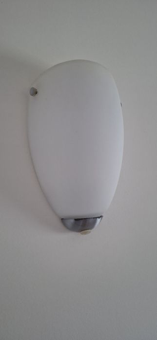 2 Apliques Vidro Branco Fosco como NOVOS