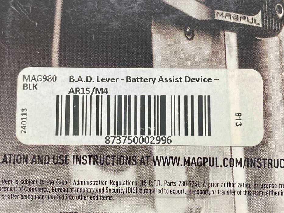 Важіль скиду затримки затвору Magpul BAD Lever для AR1-5/M4, Оригінал