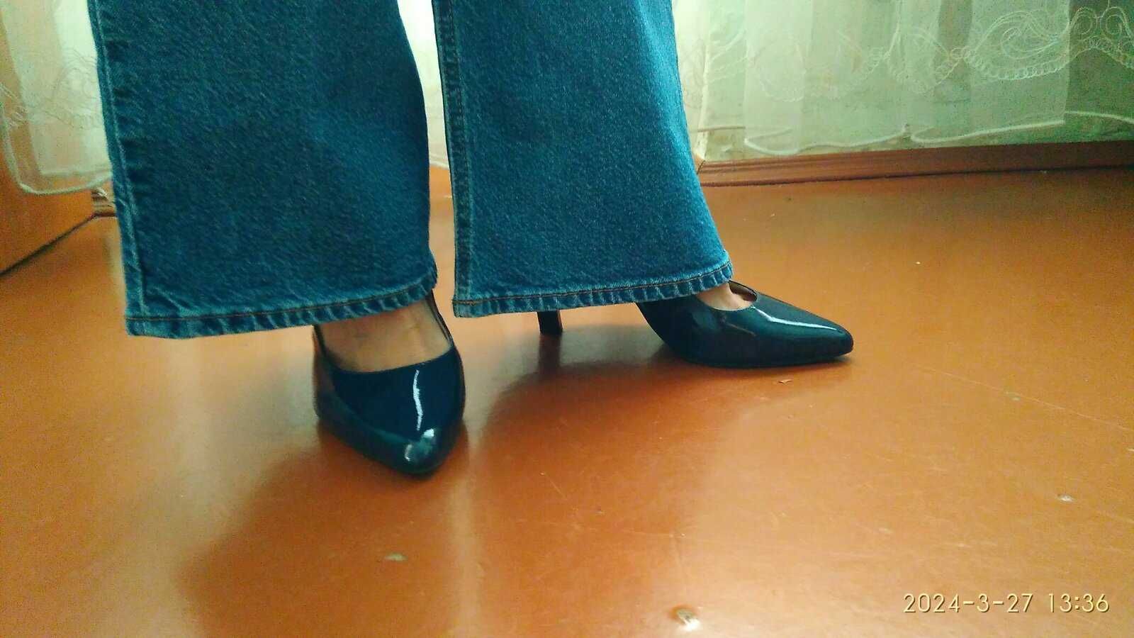 Туфли женские -стильные слингбэки, натуральная кожа, лак,Respect 37 р.