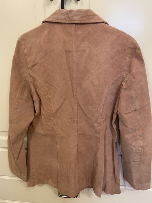 Kurtka skórzana Zamsz Marynarka Różowa Skóra naturalna Zamszowa