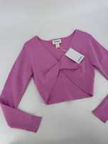 Monki bluzka crop top różowa prążkowana w prążek M krótka