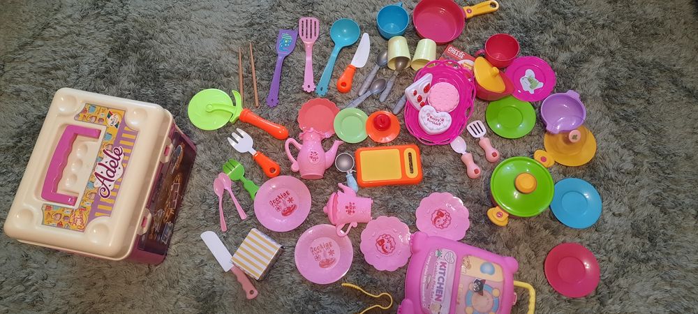Дитячий іграшковий посуд, кухня, продукти, набір