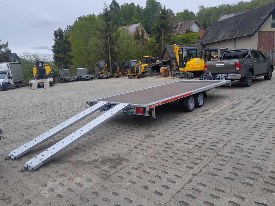 Wynajem wynajmę lawetę przyczepę 4,5 m  DMC 3000 do samochodu, koparki