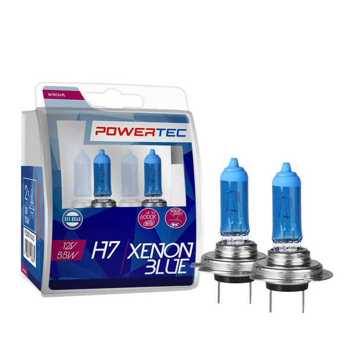 żarówka M-tech POWERTEC XENON BLUE H7 12V 5000k 2 szt