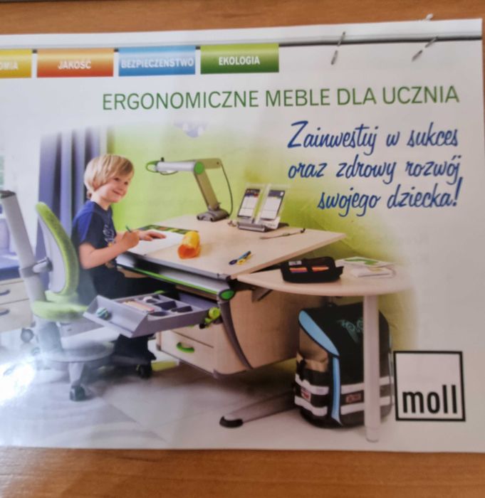 Biurko regulowane niemieckiej firmy MOLL kolor klon IDEALNY STAN