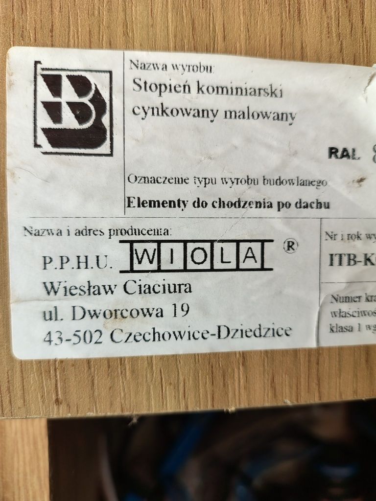 Stopnie dachowe ocynkowane ,malowane.