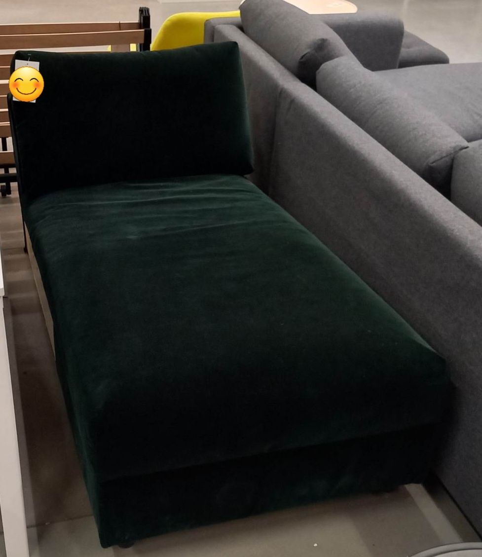 Nowy 1/2 Ceny Szezlong/ leżanka VIMLE z Ikea welur zielona