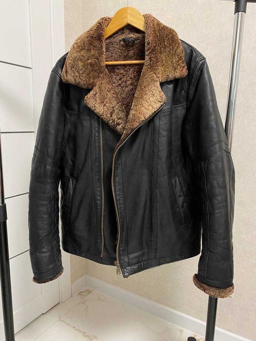 Зимова чоловіча шкіряна куртка  MCdouglas на овчині