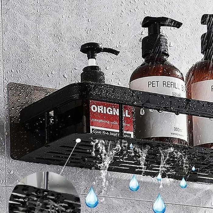 2x metalowe półki łazienkowe pod prysznic czarne WSZĄCE LOFT