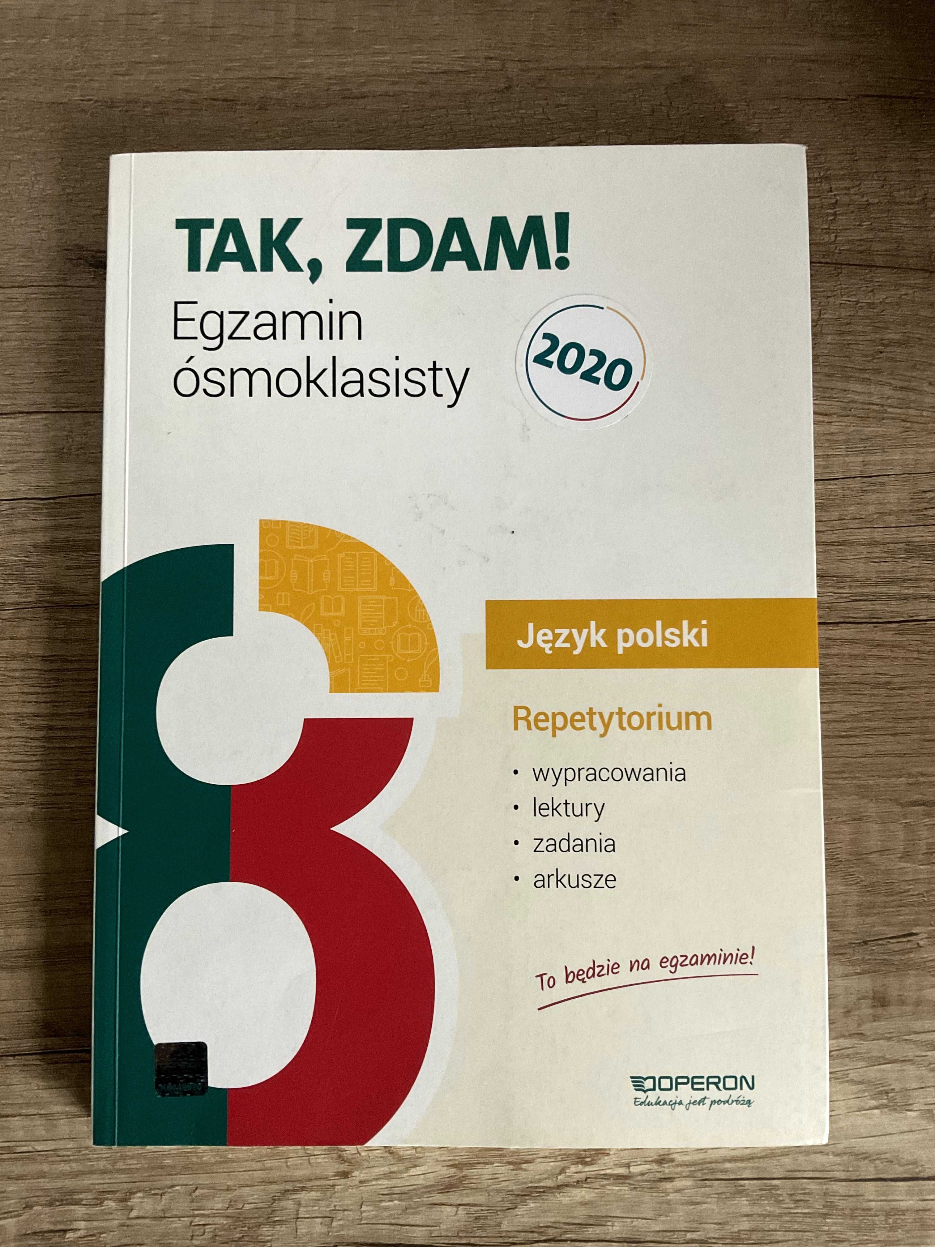 Tak, zdam egzamin ósmoklasisty niezbędnik z teorią + repetytorium