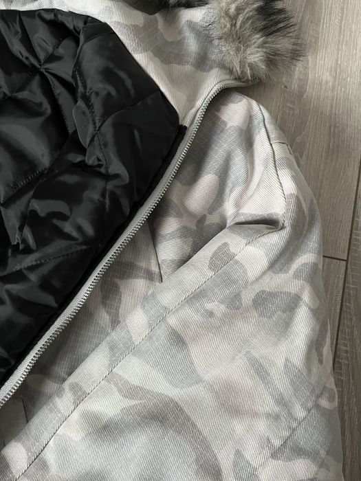 Бомбер сірий камуфляж з мехом opium archive MA1 аляска куртка курточка