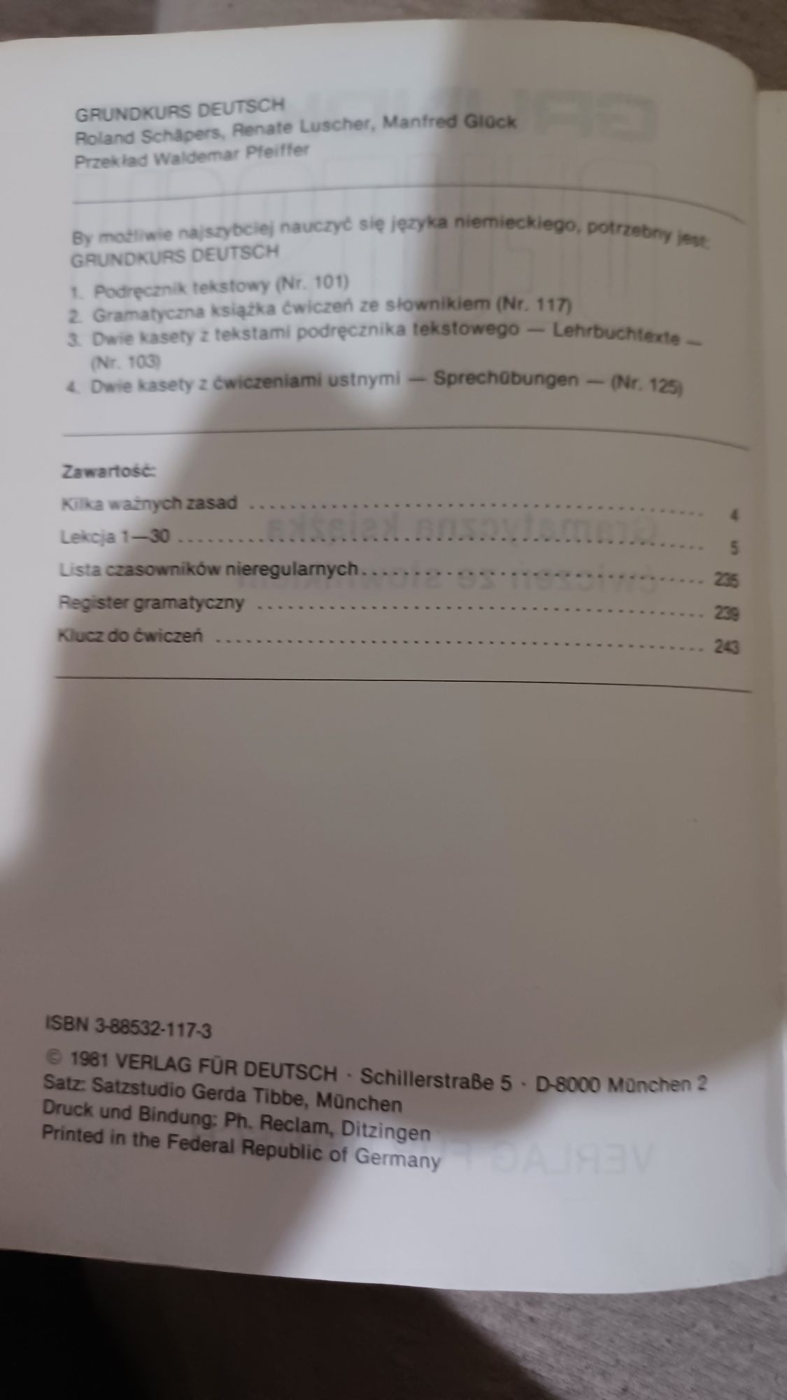 Grundkurs deutsch gramatyczna książka  ćwiczeń  że słownikiem