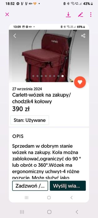 Balkonik.dla osoby niepełnosprawnej  Chodzik na zakupy.