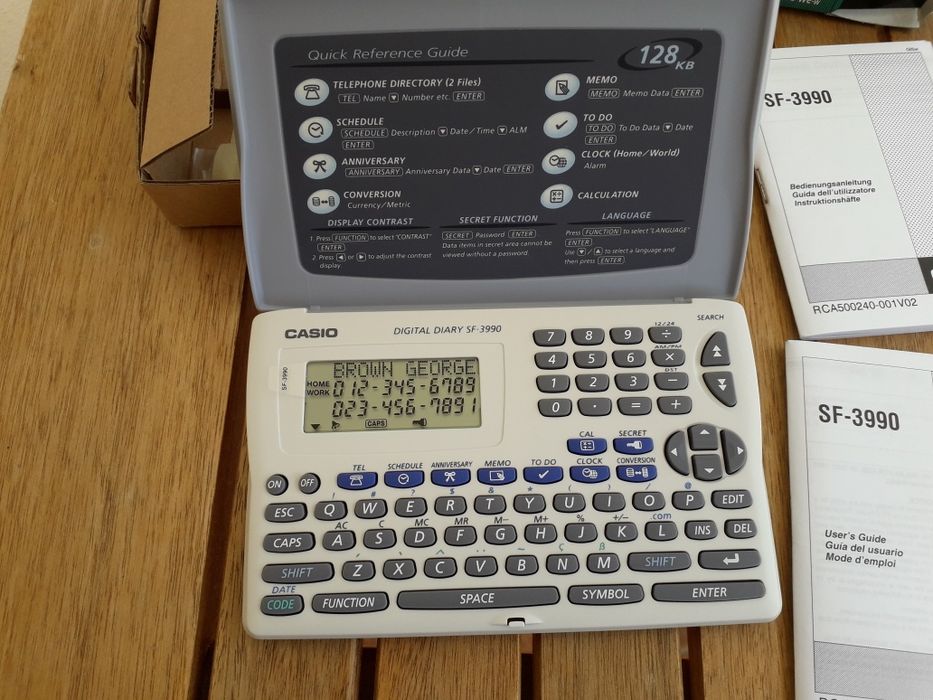 Diário digital Casio SF-3990-WE-w 128KB