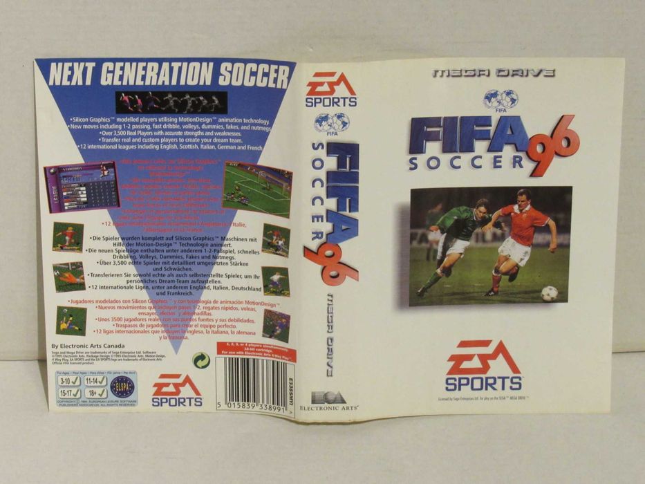 Capa do jogo FIFA Soccer 96 Sega Mega Drive