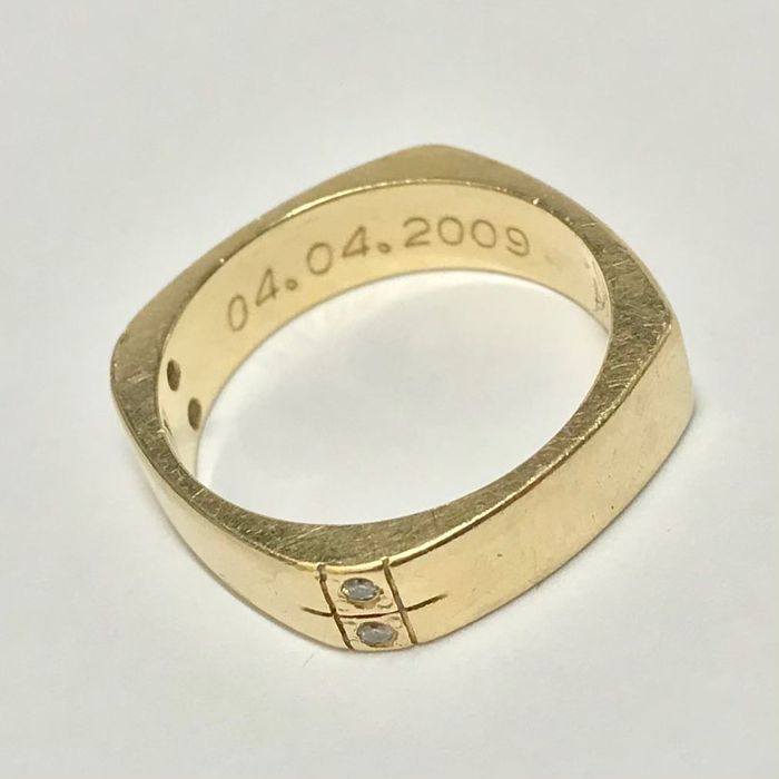 Złota OBRĄCZKA damska 14K oryginalna forma BRYLANT