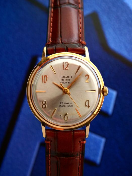 Poljot de luxe automatyczny naciag po serwisie vintage zegarek stary
