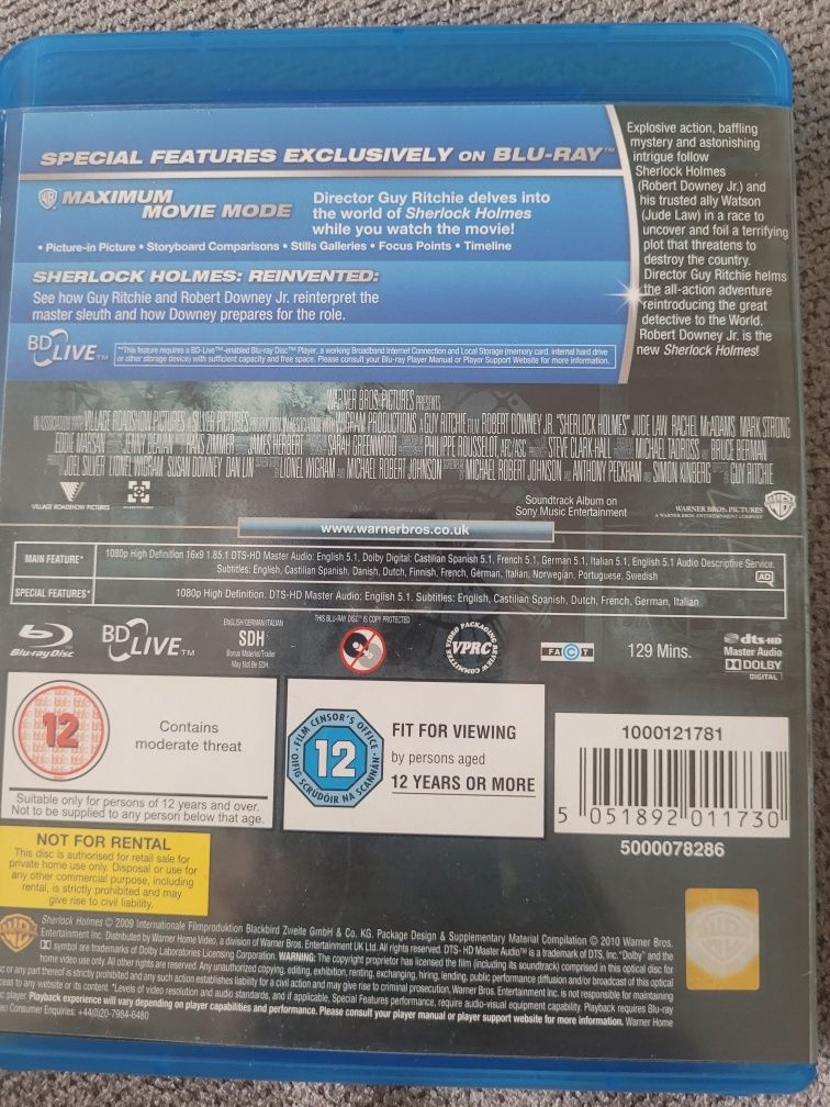 Bluray Sherlock Holmes dwie części! W komplecie dwie płyty dodatków