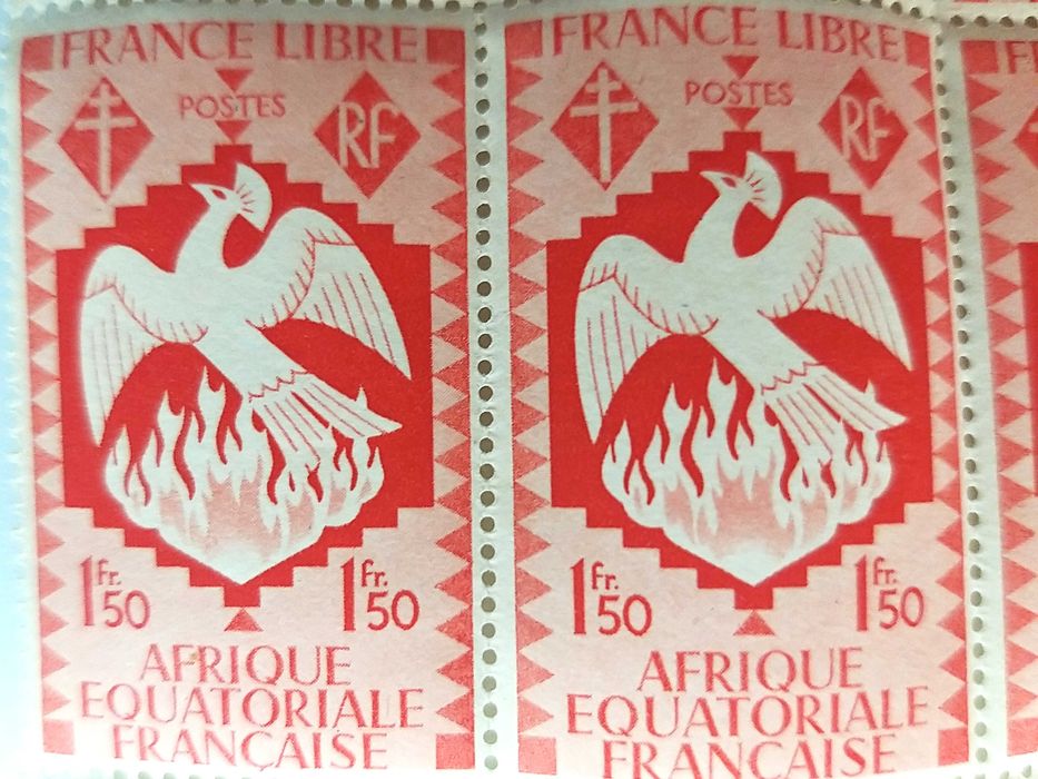 Znaczek kolonialny Wolnych Francuzów Afryka Równikowa 1941r E. Dulac