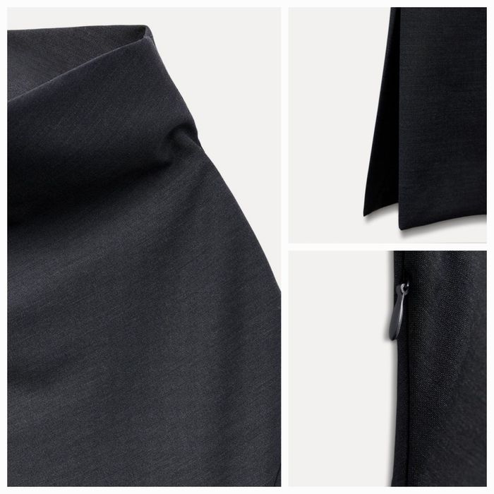 Шикарна вовняна сукня Zara з асиметричним драпірованим верхом. New