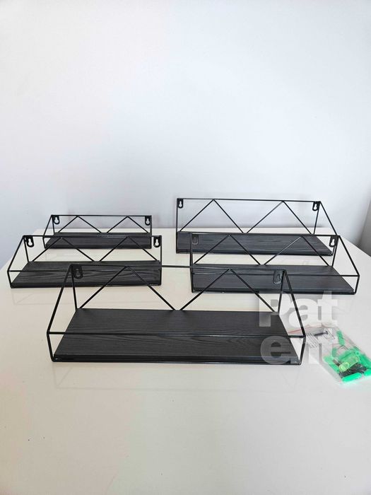 Loftowe kwietnik dekoracja ścienna półki 5 sztuk czarna