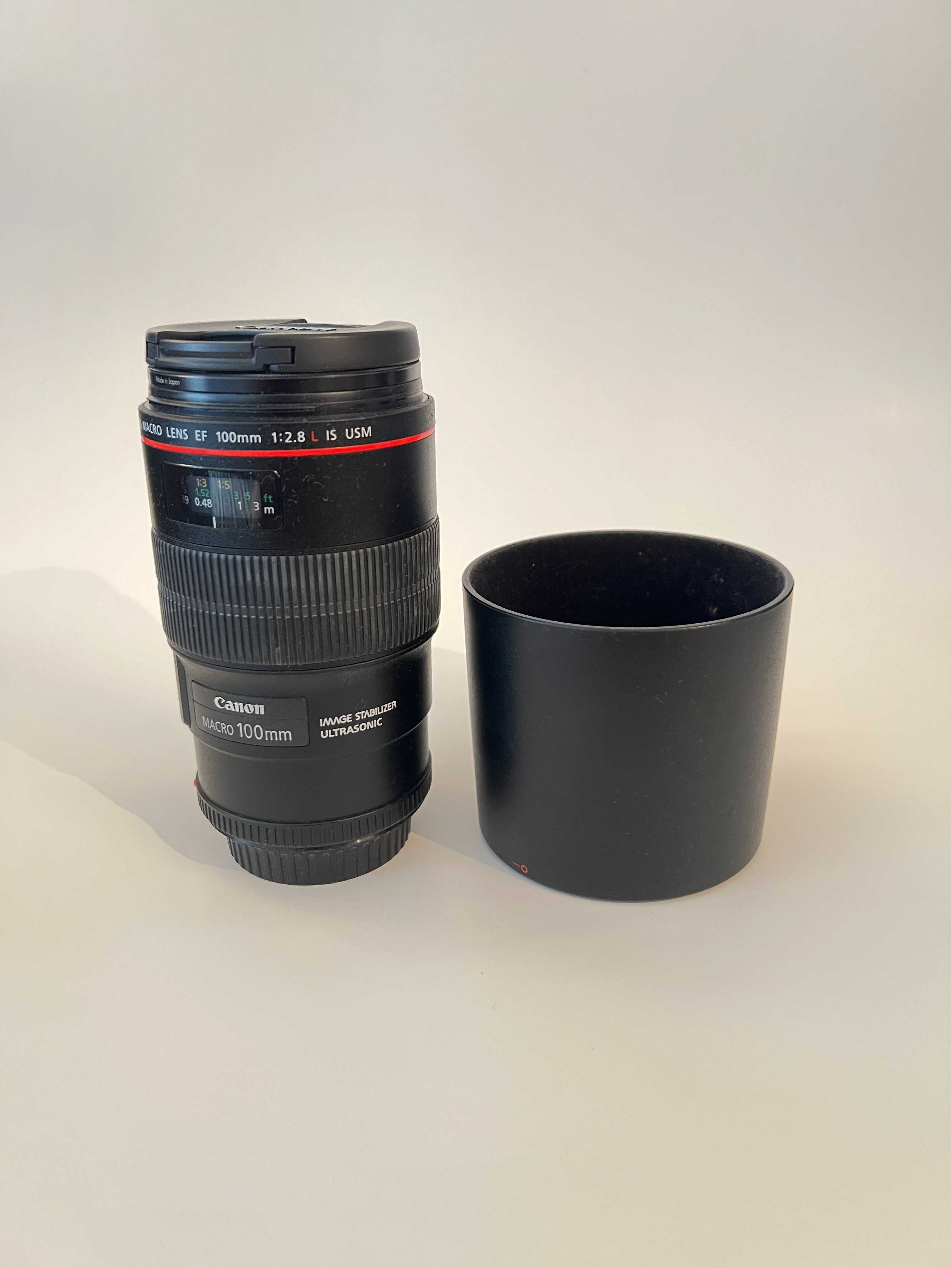 Lente EF 100 macro 2,8L IS USM (como novo)